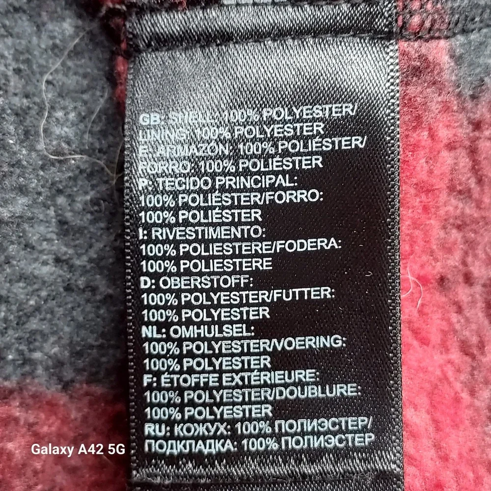 The North Face Mens Gordon Lyons 1/4 Zip Fleece Buffalo Plaid Red Black Small